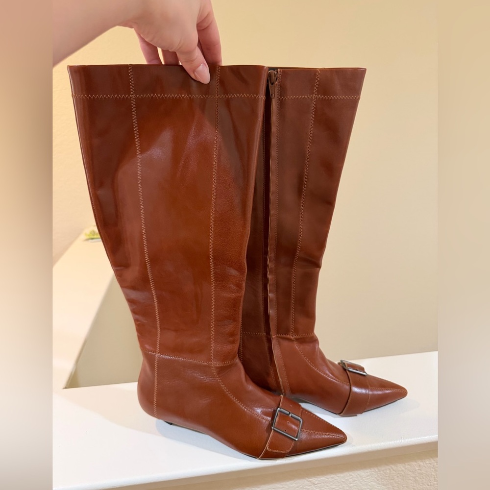 REVOLVE Brown Leather Ankle Boots